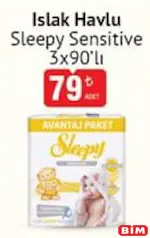 SLEEPY SENSİTİVE ISLAK MENDİL 3X90'LI fiyat ve kampanya bilgisi